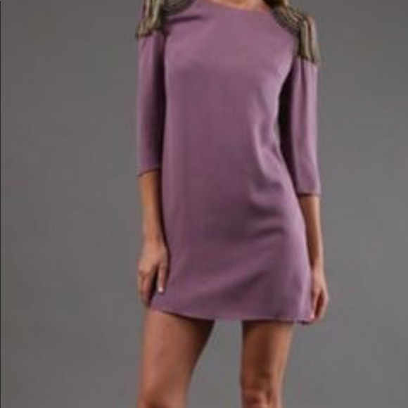 Tibi Lavender Silk Nile Bead Chain Shoulder Dress - Picture 6 of 9